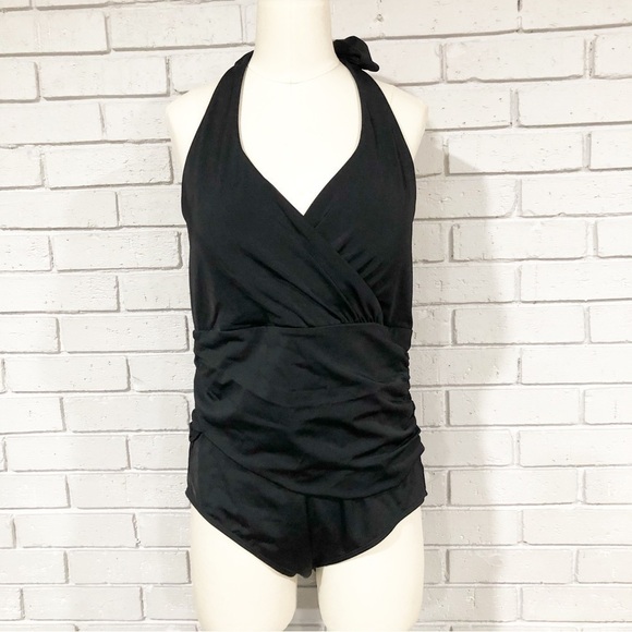 Boden Women’s Black Halter Ruched Swimsuit - Picture 1 of 11